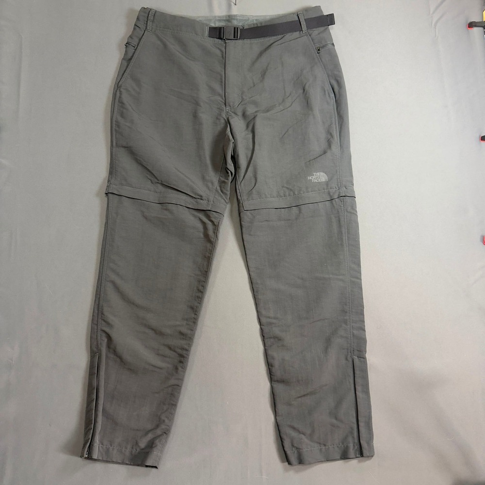 The North Face Convertible Hiking Pants Men's 36 Gray Zip Off Nylon Outdoor